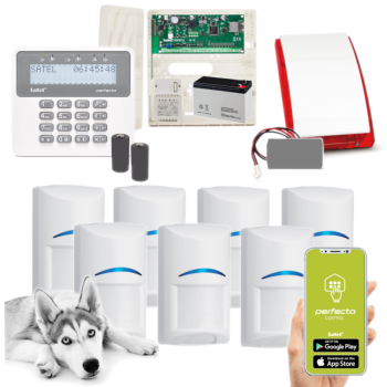 ZESTAW ALARMOWY SATEL PERFECTA-IP 32-WRL 7 CZUJEK BOSCH PET + PRF-LCD-WRL + SYRENA MSP-300 R